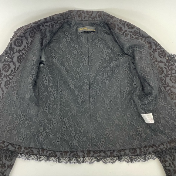Cocoon Italy Lace Embellished Jacket Black Size 6 - Picture 12 of 14